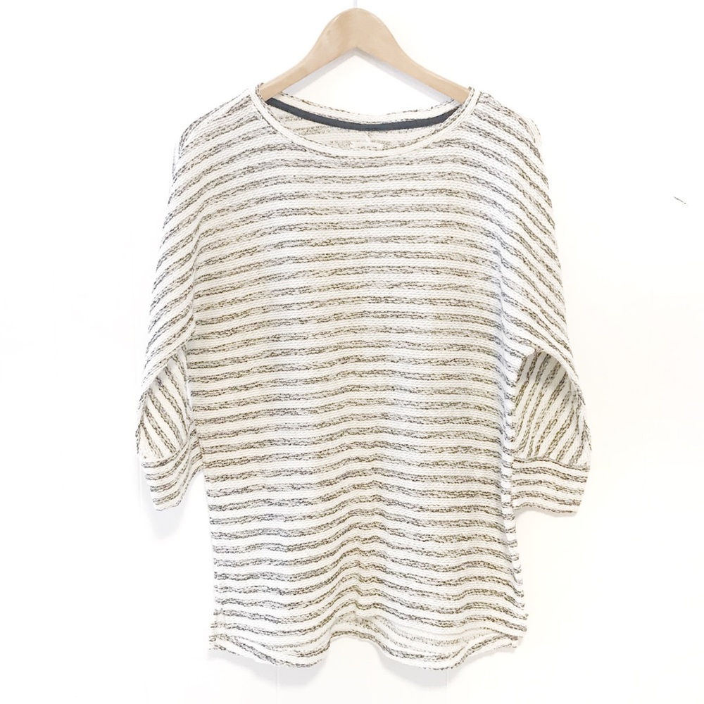 Lou & Grey cotton poly striped knit sweater M - Picture 1 of 4